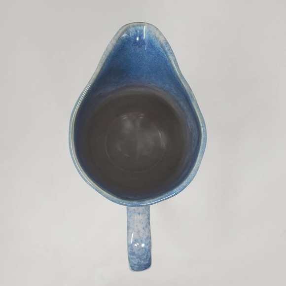 Natural Elements Blue Speckled Porcelain Glazed Pitcher Farmhouse Vase - Picture 2 of 8